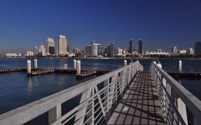 the San Diego skyline from the Coronado ferry landing